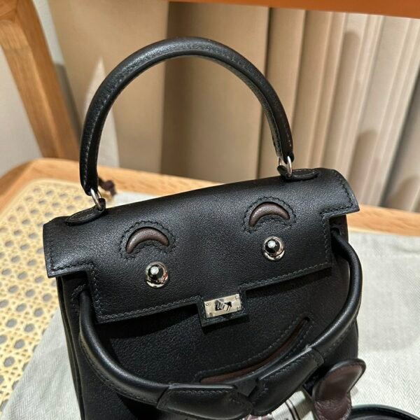 DDMode CK89 Black Swift Leather Full Handmade Kelly Doll Silver Hardware