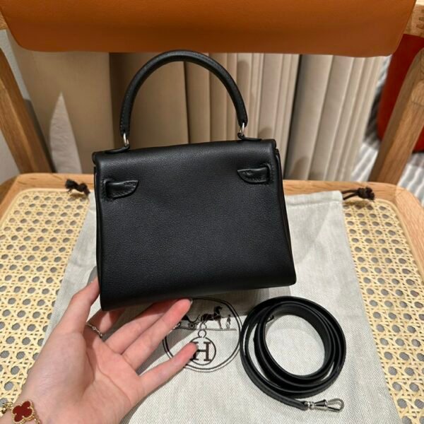 DDMode CK89 Black Swift Leather Full Handmade Kelly Doll Silver Hardware