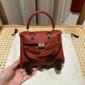 DDMode Bourgogne Swift Leather Full Handmade Kelly Doll Silver Hardware