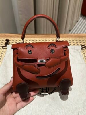 DDMode Bourgogne Swift Leather Full Handmade Kelly Doll Silver Hardware