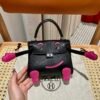 DDMode CK89 Noir Swift Leather Full Handmade Kelly Doll Silver Hardware
