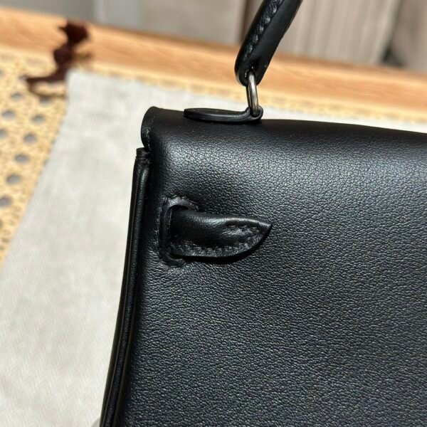 DDMode CK89 Noir Swift Leather Full Handmade Kelly Doll Silver Hardware