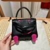 DDMode CK89 Noir Swift Leather Full Handmade Kelly Doll Silver Hardware