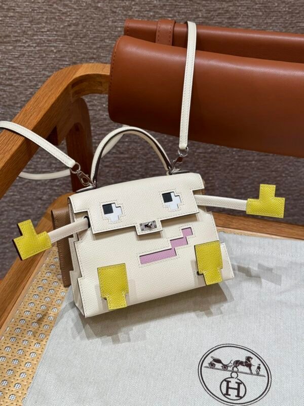 Hermes Kelly Doll Picto I2 Nata/0M Chai Epsom Leather Silver Hardware