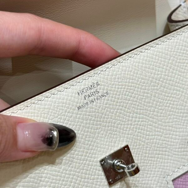 Hermes Kelly Doll Picto I2 Nata/0M Chai Epsom Leather Silver Hardware