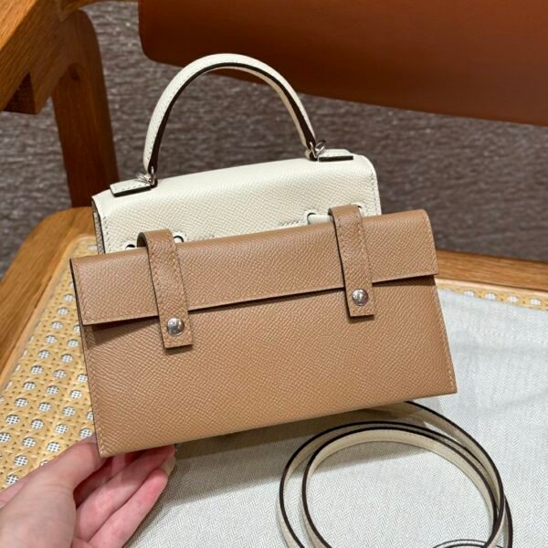 Hermes Kelly Doll Picto I2 Nata/0M Chai Epsom Leather Silver Hardware