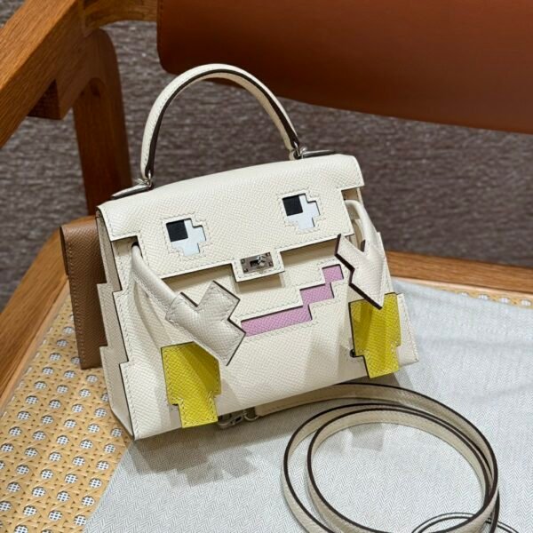 Hermes Kelly Doll Picto I2 Nata/0M Chai Epsom Leather Silver Hardware