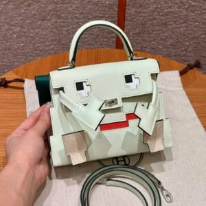 Hermes Kelly Doll Picto OZ Vert Fizz/Z6 Malachite Epsom Leather Silver Hardware
