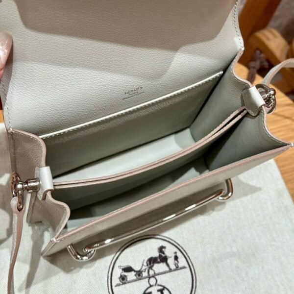 DDMode Hermes Roulis 18CM Evercolor Leather 8L Beton Silver Hardware