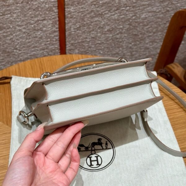 DDMode Hermes Roulis 18CM Evercolor Leather 8L Beton Silver Hardware