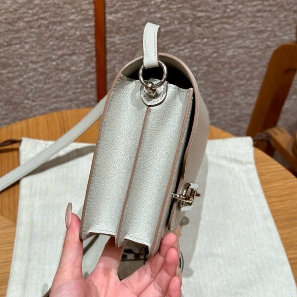 DDMode Hermes Roulis 18CM Evercolor Leather 8L Beton Silver Hardware
