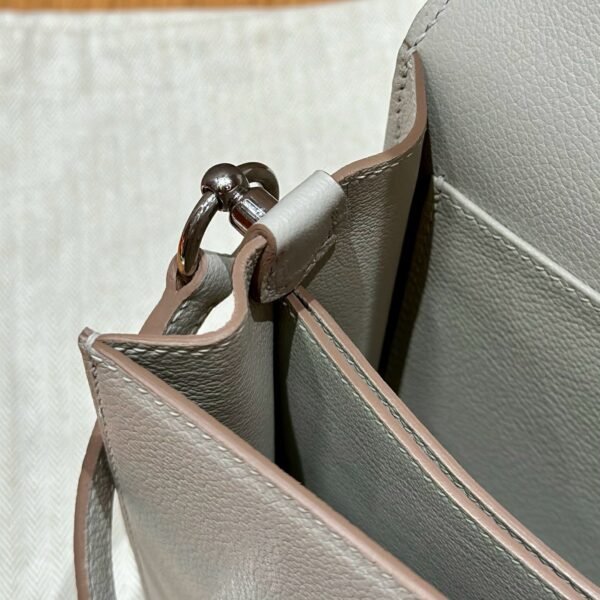 DDMode Hermes Roulis 18CM Evercolor Leather 8L Beton Silver Hardware