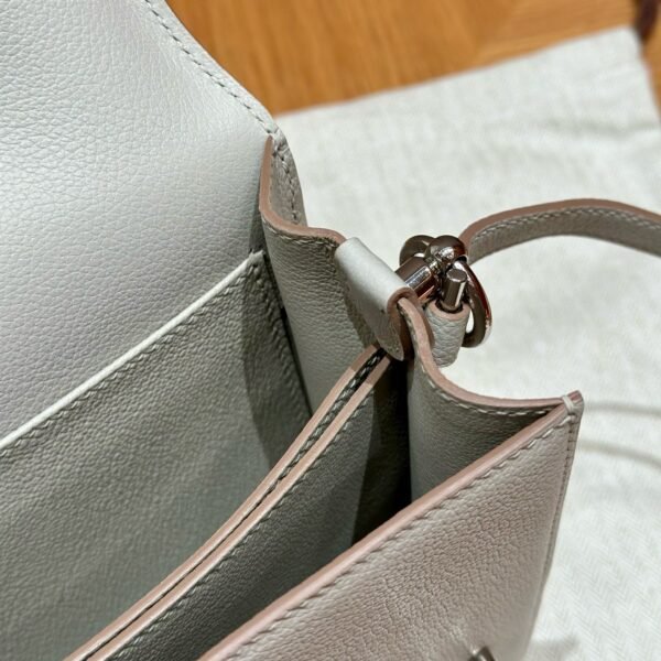 DDMode Hermes Roulis 18CM Evercolor Leather 8L Beton Silver Hardware