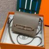 DDMode Hermes Roulis 18CM Evercolor Leather Rose Gold Hardware CK18 Etoupe