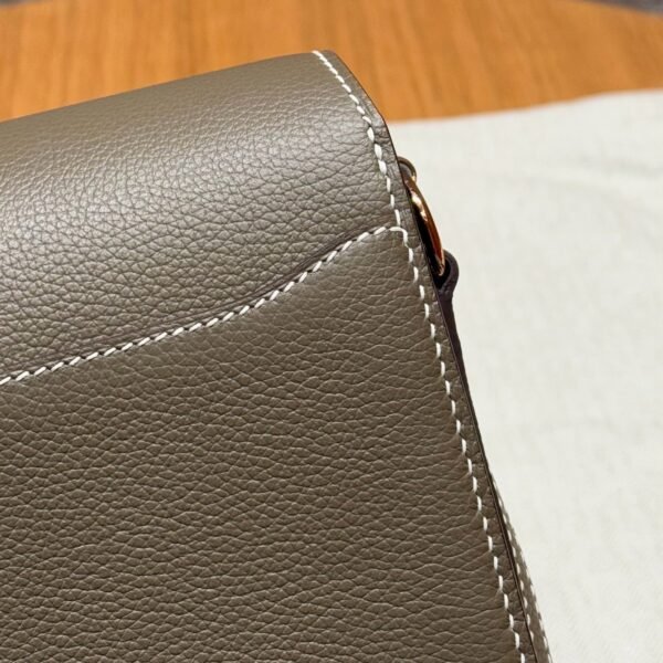 DDMode Hermes Roulis 18CM Evercolor Leather Rose Gold Hardware CK18 Etoupe