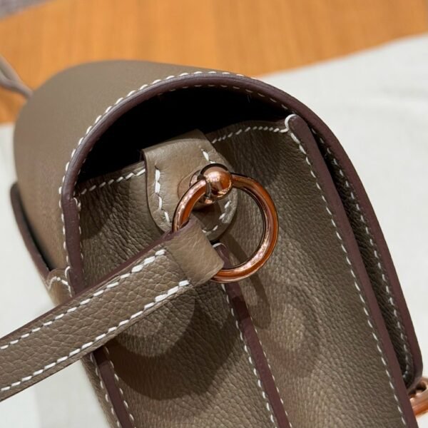 DDMode Hermes Roulis 18CM Evercolor Leather Rose Gold Hardware CK18 Etoupe