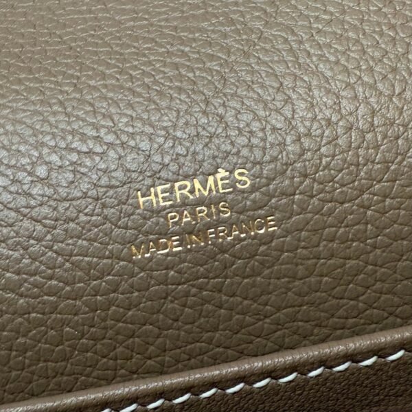 DDMode Hermes Roulis 18CM Evercolor Leather Rose Gold Hardware CK18 Etoupe