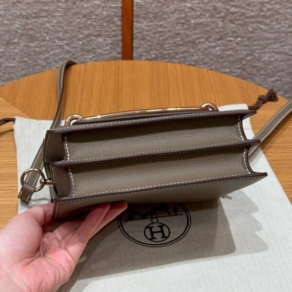 DDMode Hermes Roulis 18CM Evercolor Leather Rose Gold Hardware CK18 Etoupe