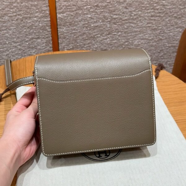 DDMode Hermes Roulis 18CM Evercolor Leather Rose Gold Hardware CK18 Etoupe