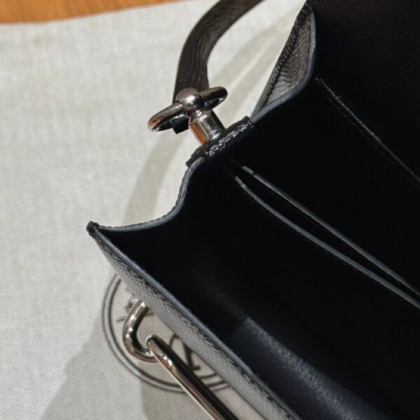 DDMode Roulis 18CM CK89 Noir Lizard Leather Silver Hardware Full Handmade