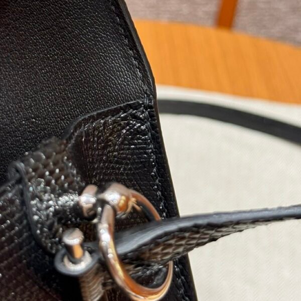 DDMode Roulis 18CM CK89 Noir Lizard Leather Silver Hardware Full Handmade