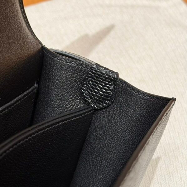 DDMode Roulis 18CM CK89 Noir Lizard Leather Silver Hardware Full Handmade