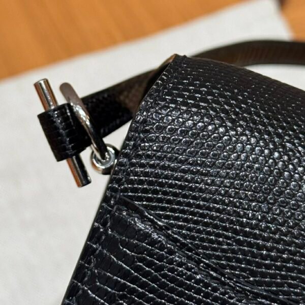 DDMode Roulis 18CM CK89 Noir Lizard Leather Silver Hardware Full Handmade