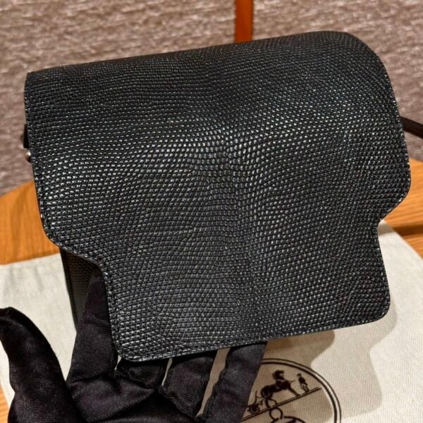 DDMode Roulis 18CM CK89 Noir Lizard Leather Silver Hardware Full Handmade