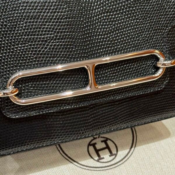 DDMode Roulis 18CM CK89 Noir Lizard Leather Silver Hardware Full Handmade