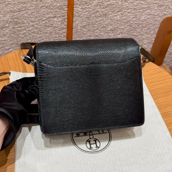 DDMode Roulis 18CM CK89 Noir Lizard Leather Silver Hardware Full Handmade