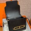 DDMode Hermes Roulis 18CM Black Swift Leather Gold Hardware Full Handmade
