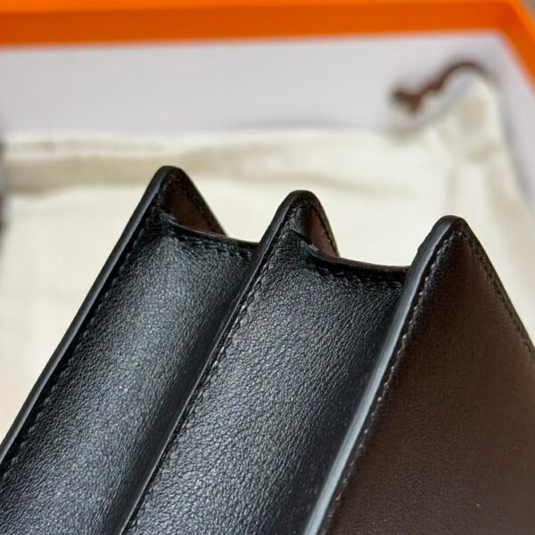 DDMode Hermes Roulis 18CM Black Swift Leather Gold Hardware Full Handmade