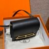 DDMode Hermes Roulis 18CM Black Swift Leather Gold Hardware Full Handmade