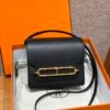 DDMode Hermes Roulis 18CM Black Swift Leather Gold Hardware Full Handmade