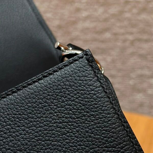 DDMode Hermes Roulis 18CM CK89 Noir Evercolor Leather Silver Hardware Full Handmade