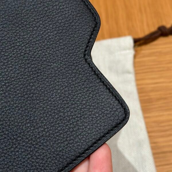DDMode Hermes Roulis 18CM CK89 Noir Evercolor Leather Silver Hardware Full Handmade
