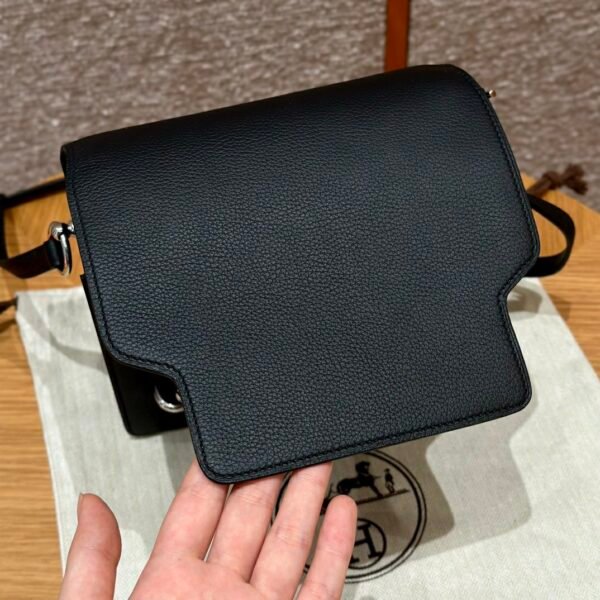 DDMode Hermes Roulis 18CM CK89 Noir Evercolor Leather Silver Hardware Full Handmade
