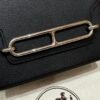 DDMode Hermes Roulis 18CM CK89 Noir Evercolor Leather Silver Hardware Full Handmade