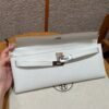DDMode Hermes Kelly Cut Clutch Bag Epsom Leather M4 Gris Pale Silver Hardware