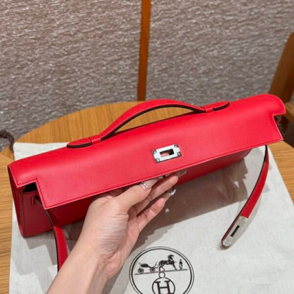 DDMode Hermes Kelly Cut 31CM Epsom Leather Q5 Rouge Casaque Silver Hardware