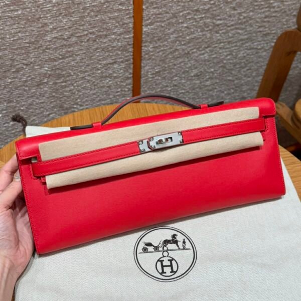 DDMode Hermes Kelly Cut 31CM Epsom Leather Q5 Rouge Casaque Silver Hardware