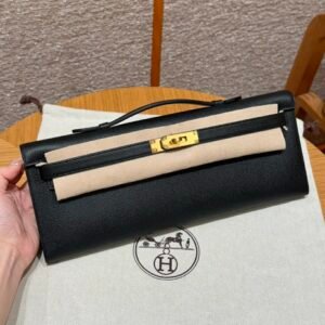 DDMode Hermes Kelly Cut 31CM Epsom Leather CK89 Black Gold Hardware
