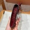 DDMode Hermes Kelly Cut 31CM Shiny Crocodile Leather CK57 Bordeaux Gold Hardware