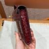 DDMode Hermes Kelly Cut 31CM Shiny Crocodile Leather CK57 Bordeaux Gold Hardware