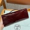 DDMode Hermes Kelly Cut 31CM Shiny Crocodile Leather CK57 Bordeaux Gold Hardware