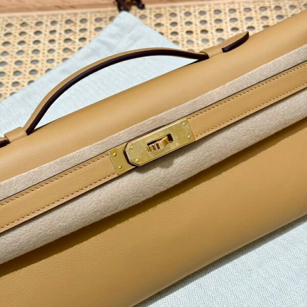 DDMode Hermes Kelly Cut 31CM Epsom Leather 4B Biscuit Gold Hardware