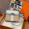 DDMode Kelly Picnic Blue Brume 20CM Swift Leather Silver Hardware New York City USA