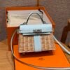 DDMode Kelly Picnic Blue Brume 20CM Swift Leather Silver Hardware New York City USA