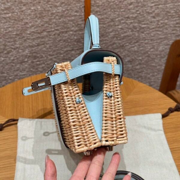 DDMode Kelly Picnic Blue Brume 20CM Swift Leather Silver Hardware New York City USA