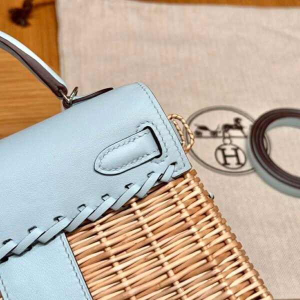 DDMode Kelly Picnic Blue Brume 20CM Swift Leather Silver Hardware New York City USA